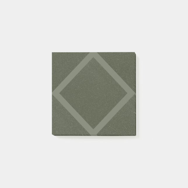 Moss Green Diamond Pattern Sticky Notes (Front)
