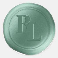 Moss Green Double Monogram Wax Seal Stickers