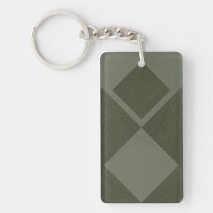 Moss Green Dual Diamond Keychain – Customizable