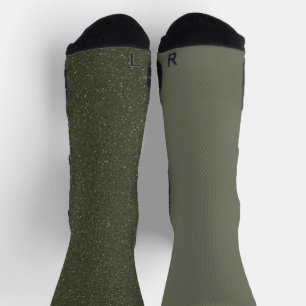 Moss Green Duo Crew Socks – Men’s Customizable