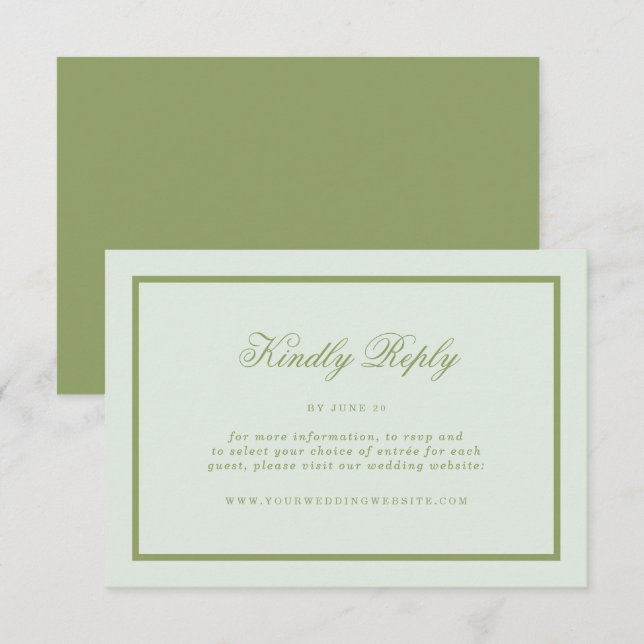 Moss Green Estate Online RSVP Card (Front/Back)