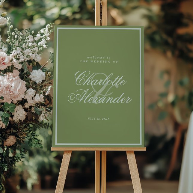 Moss Green Estate Wedding Welcome Sign (Creator Uploaded)