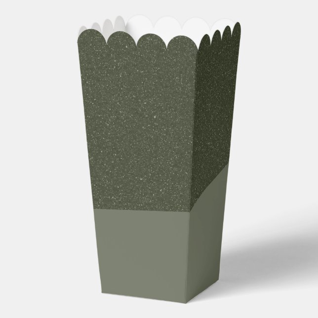 Moss Green Favour Box with Textured Top – Customiz (Front)