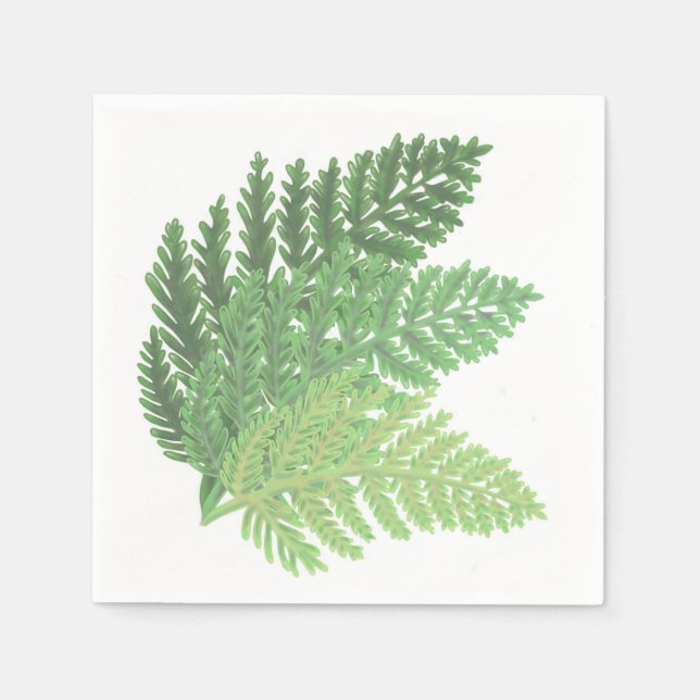 Moss Green Fern Napkin (Front)