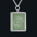Moss Green Flourish Necklace<br><div class="desc">Personalize a unique gift for your bridesmaids with a Moss Green Flourish Necklace. Necklace design features an elegant leafy flourish with matching coloured background. Personalize with the bridesmaid's name for a cherished reminder of your big day. Additional wedding stationery available with this design as well.</div>