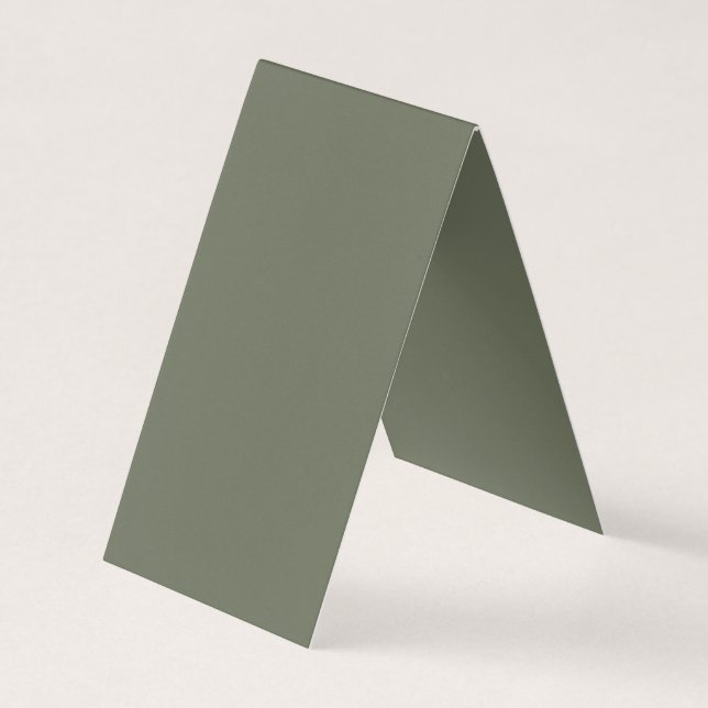 Moss Green Folded Business Card – Customizable (Front)