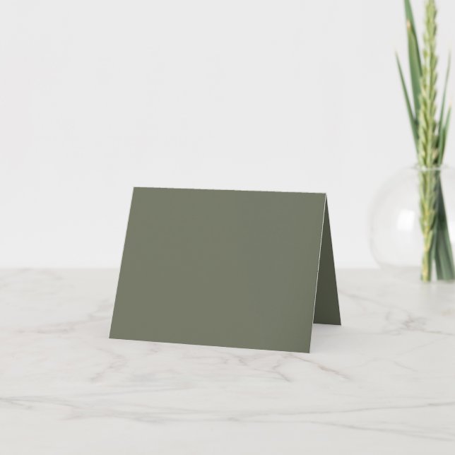 Moss Green Folded Thank You Card – Customizable (Front)