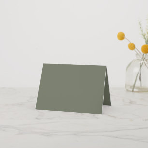 Moss Green Folded Thank You Card – Customizable