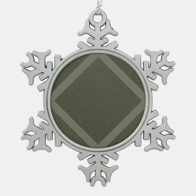 Moss Green Framed Diamond Ornament – Customizable (Front)