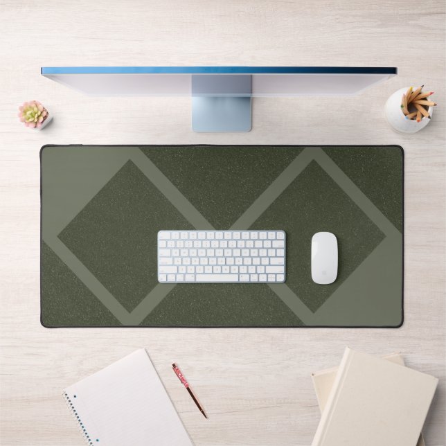 Moss Green Geometric Diamond Desk Mat – Customize (Office 1)
