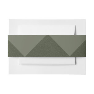 Moss Green Geometric Invitation Band Invitation Belly Band
