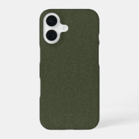 Moss Green Glitter iPhone 16 Case – Customizable
