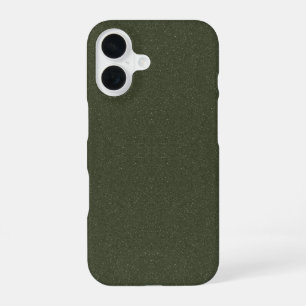 Moss Green Glitter iPhone 16 Case – Customizable