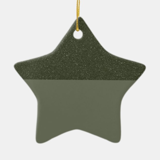Moss Green Glitter Top Star Ornament – Customize (Front)