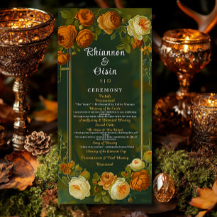 Moss Green & Gold Woodland Druid Hills Wedding  Program