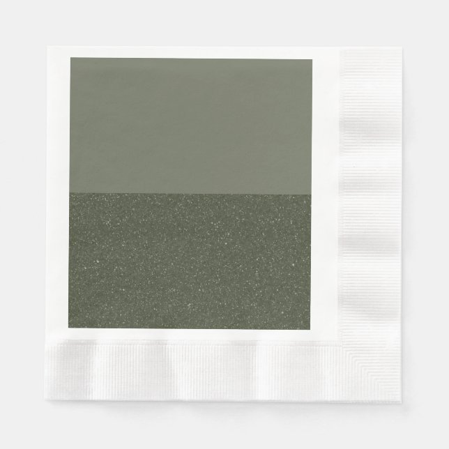 Moss Green Half-Dip Modern Paper Napkin (Custom) (Front)