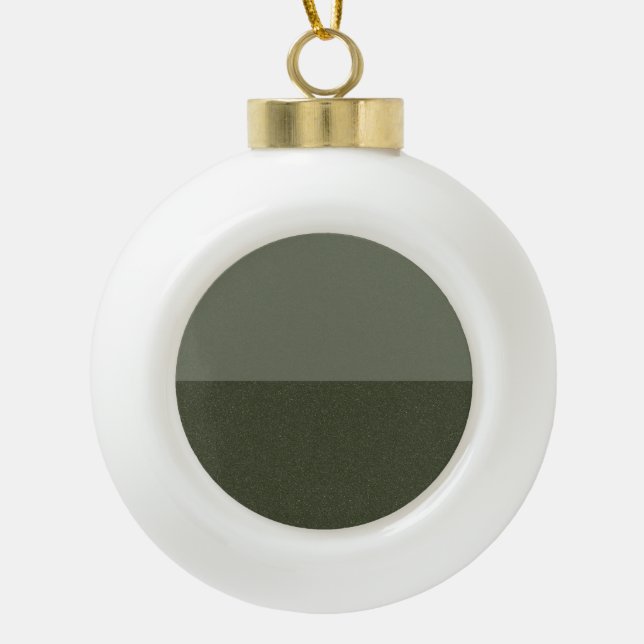 Moss Green Half & Half Ornament – Customizable (Front)