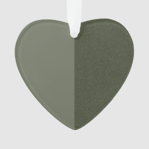 Moss Green Heart Orament, Split Design - Personnal
