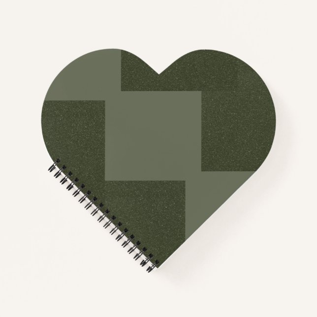 Moss Green Heart-Shaped Notebook (Front)