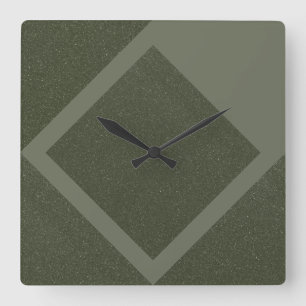 Moss Green Minimal Diamond Wall Clock