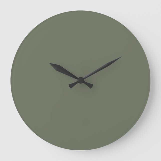 Moss Green Minimalist Wall Clock (Front)