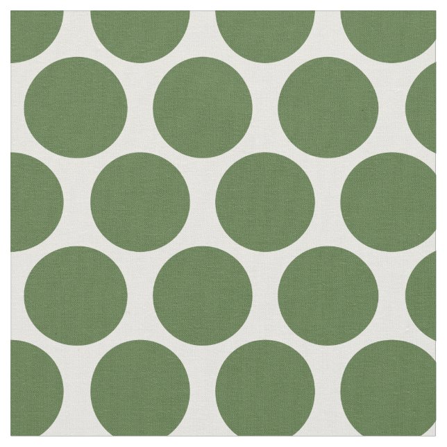 Moss Green Mod Dots Fabric (Close Up)