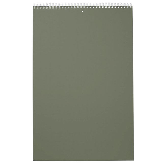 Moss Green Modern Minimal Wall Calendar - Custom (Cover)