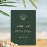 Moss Green Modern Shell Beach Destination Wedding Invitation<br><div class="desc">Moss Green Modern Shell Beach Ocean Destination Wedding Invitation Card. Celebrate your special day with this elegant and beautiful wedding invitation card to beautify your special occasion. All the texts are pre-arranged for you to personalize easily and quickly with your own details. If you need further customization or matching items,...</div>