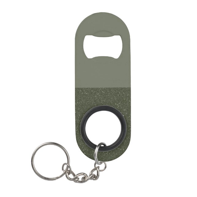 Moss Green Modern Split Bottle Opener – Customize Keychain Bottle Opener (Front)