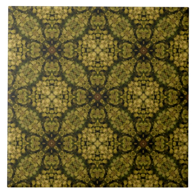 Moss Green Nature Pattern Tile (Front)