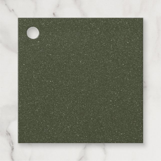 Moss Green Noise Effect Favour Tags (Front)