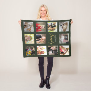 Moss GREEN Photo Blanket Collage Instagram