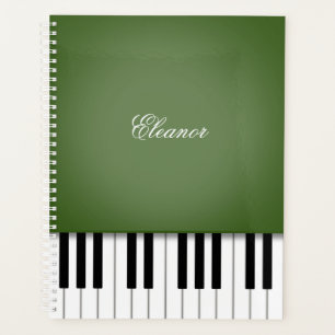 Moss Green Piano Music Keyboard Customized Planner