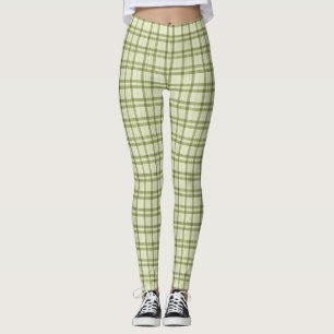 Moss Green Plaid Leggings