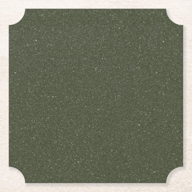 Moss Green Scalloped Paper Coaster – Customizable (Front)