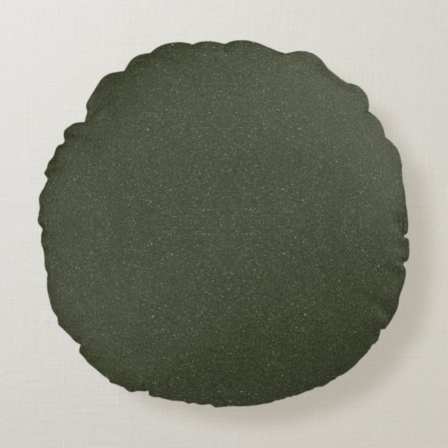Moss Green Sparkle Round Throw Pillow – Customize (Front)
