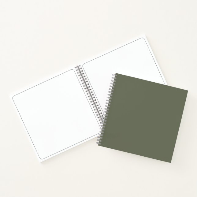 Moss Green Spiral Sketchbook – Customizable Notebook (Inside)