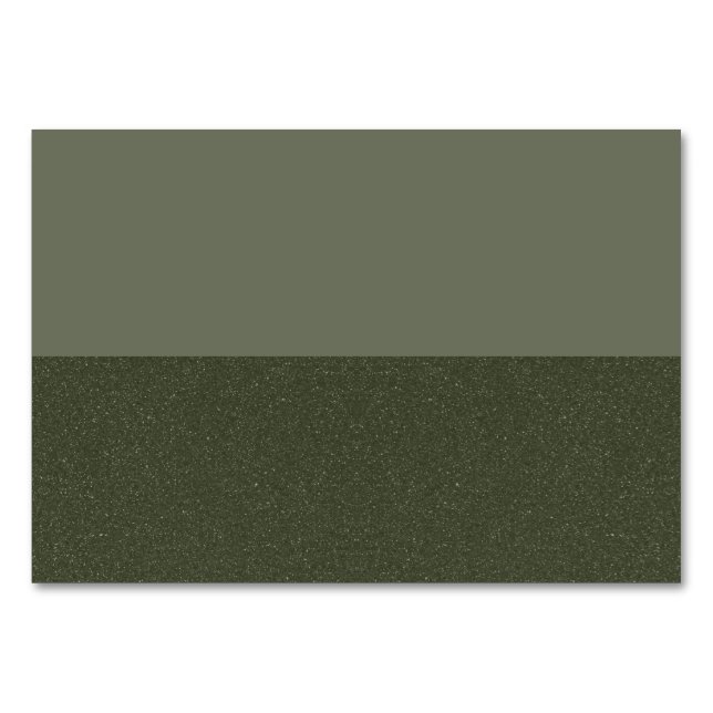Moss Green Split Design Table Card – Customizable (Front)