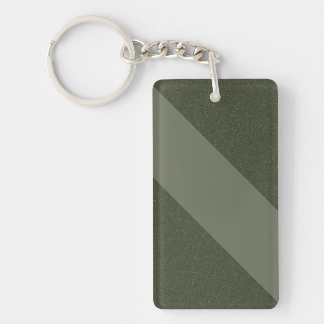 Moss Green Split Diagonal Keychain – Customizable (Front)