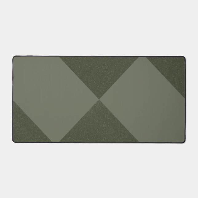 Moss Green Split Diamond Desk Mat – Customizable (Front)
