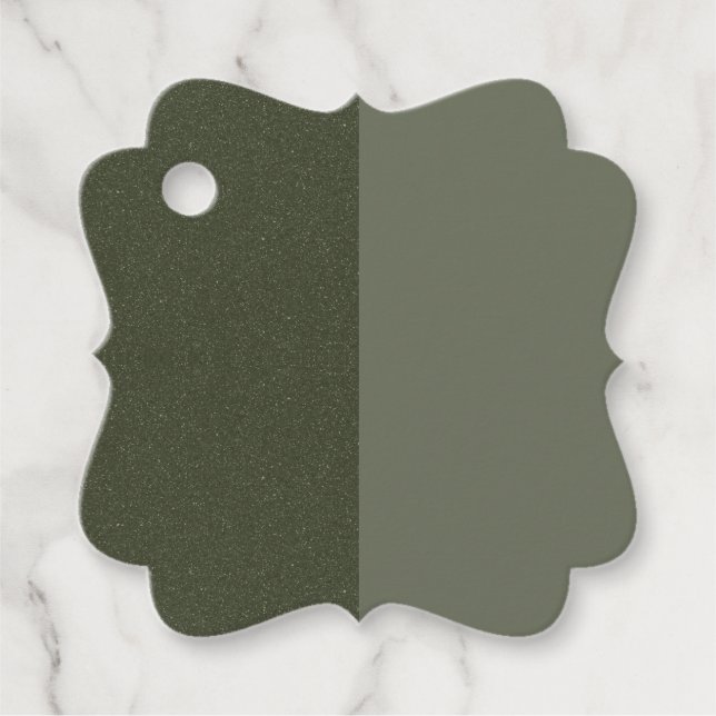 Moss Green Split Favour Tags – Customizable (Front)