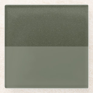 Moss Green Split Glass Coaster – Customizable