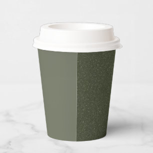 Moss Green Split Paper Cup – Textured Design