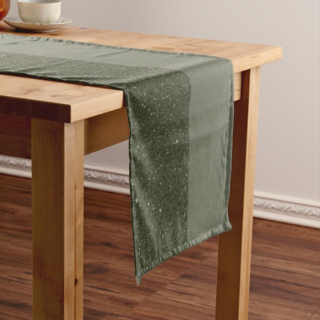 Moss Green Split Table Runner –Customizable Design (In Situ)