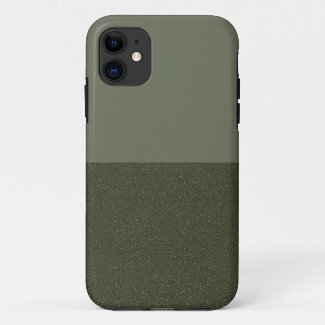 Moss Green Split Texture iPhone 11 Coque - Personn (Dos)