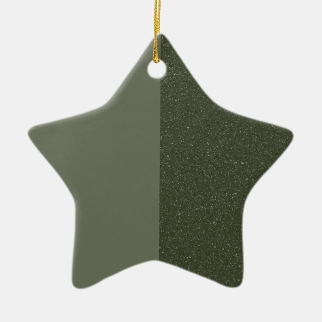 Moss Green Split Texture Star Ornament – Customize (Front)