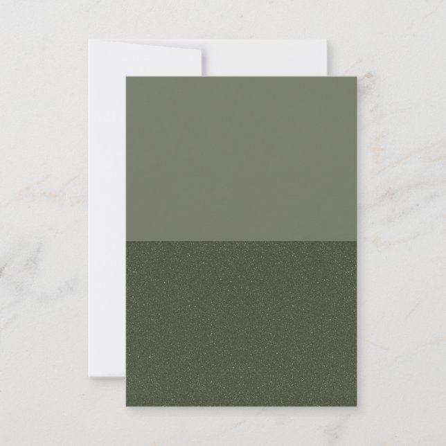 Moss Green Split-Tone Announcement Card (Custom) (Front)
