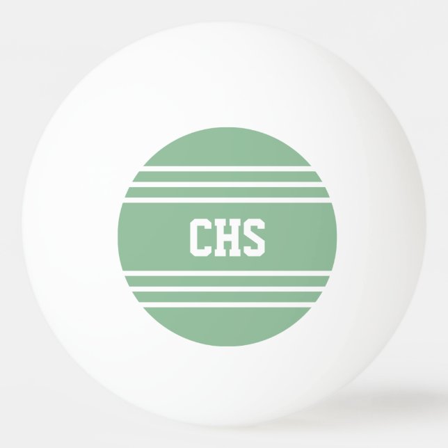 Moss Green Stripes custom monogram balls (Front)