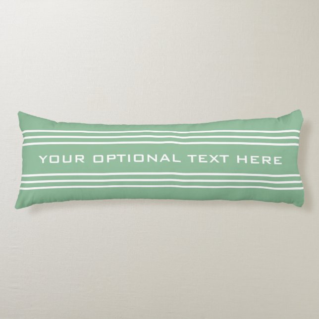 Moss Green Stripes custom text body pillow (Front)