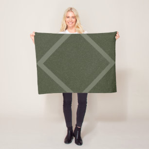Moss Green Textured Diamond Border Fleece Blanket